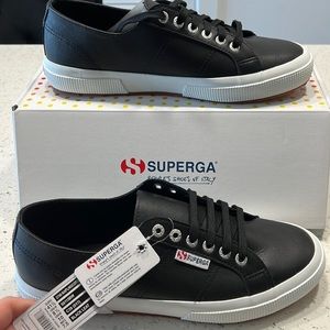 NEW black superga sneakers